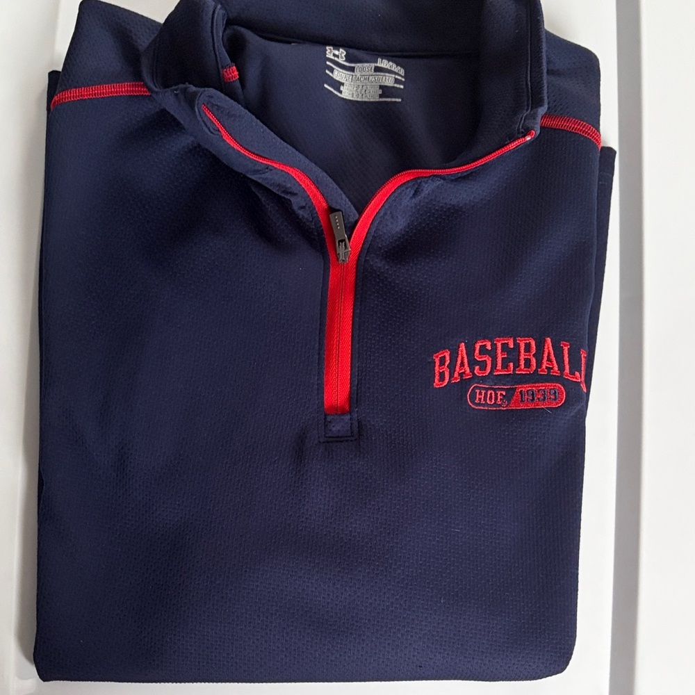 Under Armour Navy and Red Baseball Jacket